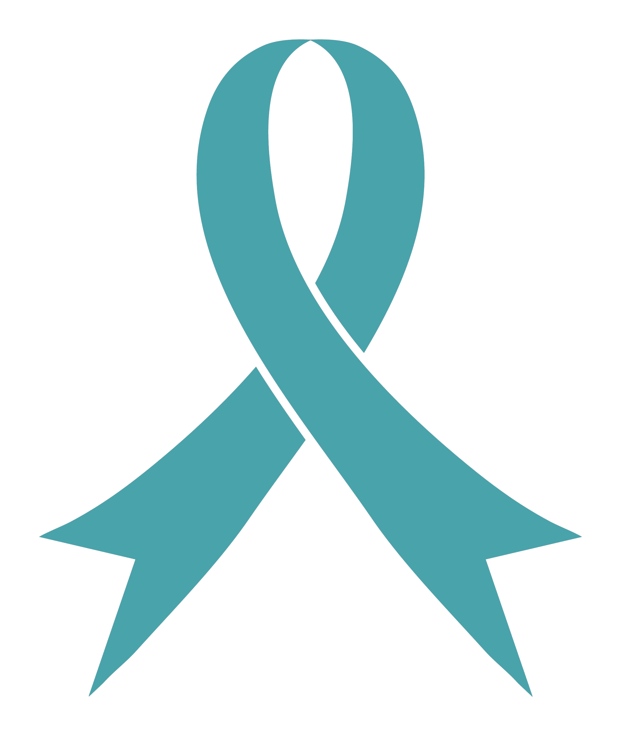 Ovarian cancer awareness ribbon