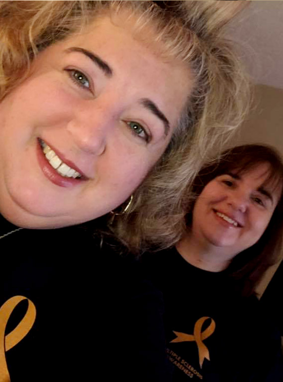 Supporter wearing a Multiple Sclerosis Awareness Story Shirt