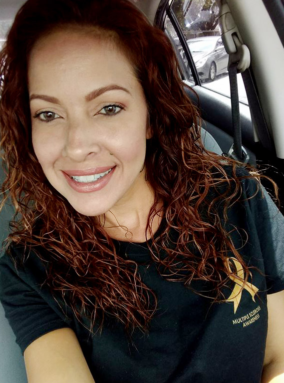 Supporter wearing a Multiple Sclerosis Awareness Story Shirt