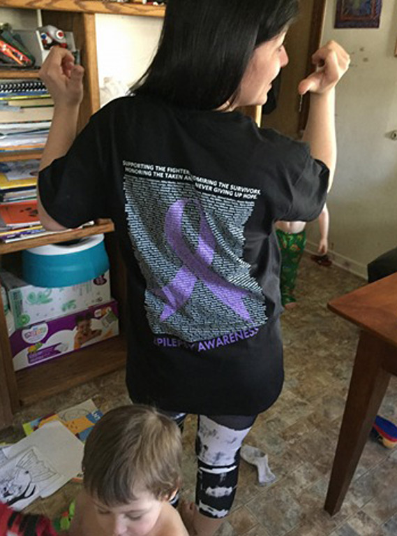 Customer wearing a NamesWear Story Shirt