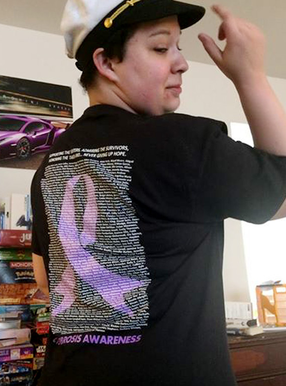 Customer wearing a NamesWear Story Shirt
